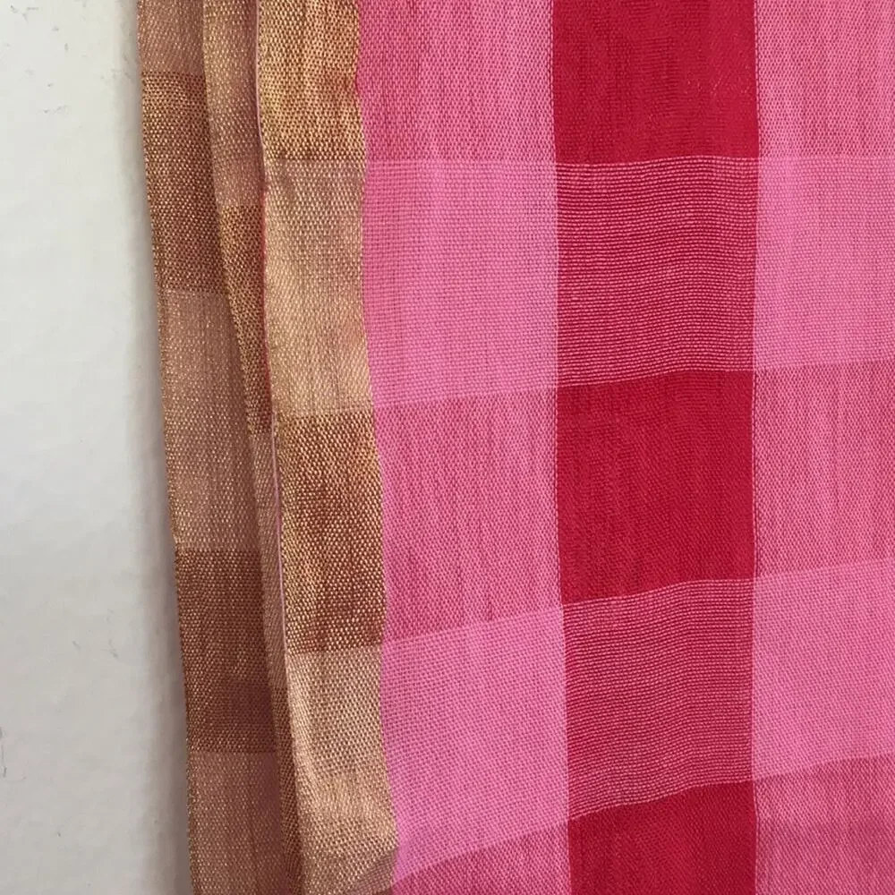 Bundle of 2 pink scarves solid & plaid like NEW - VALENTINE'S DAY